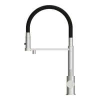 Смеситель для кухни Cersanit Zen 68249 с гибким изливом, черный, хром