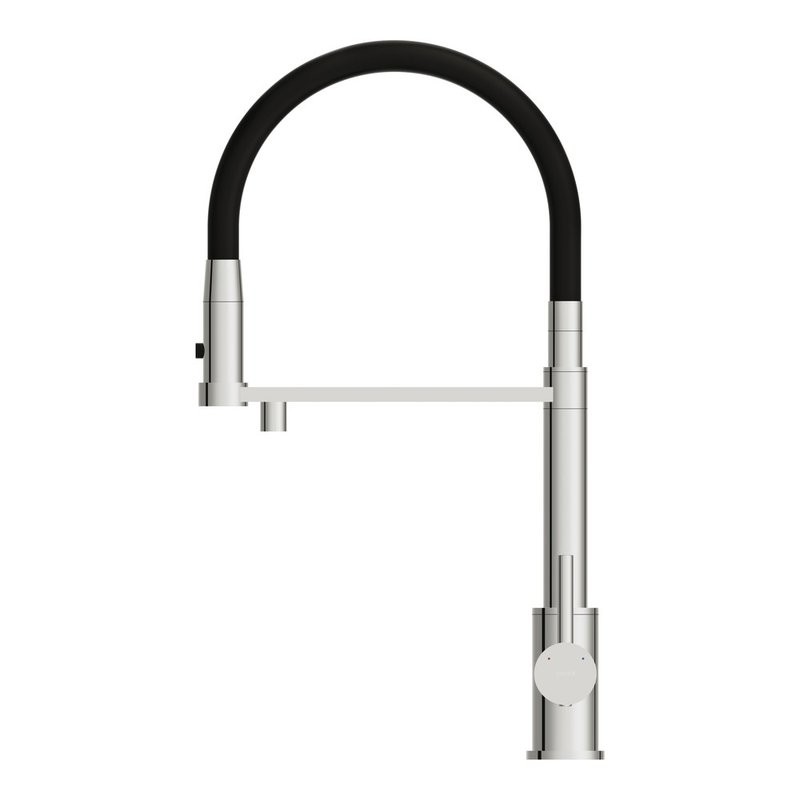 Смеситель для кухни Cersanit Zen 68249 с гибким изливом, черный, хром