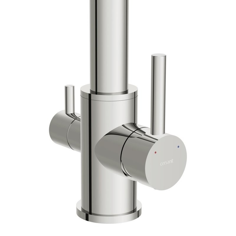 Смеситель для кухни Cersanit Zen 68249 с гибким изливом, черный, хром