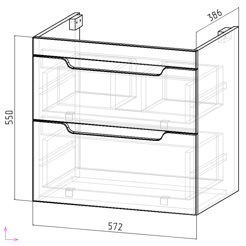 Мебель для ванной комнаты Emmy Агата 60 подвесная, белая
