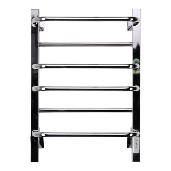 Полотенцесушитель электрический Comfysan Puro-K EC-6 60x55 см, скрытое подключение справа, слева, хром, лесенка, из стали, с полкой