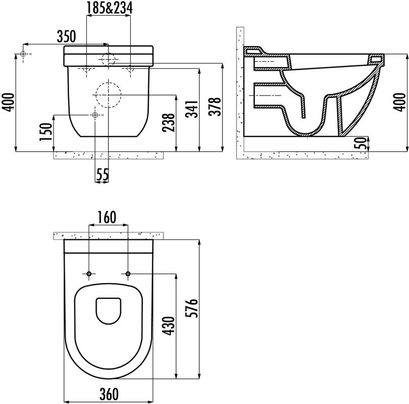 Унитаз подвесной Creavit Dream DR321