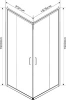 Душевой уголок Vincea Garda VSS-1G9010CLB 100x90 см, профиль чёрный, стекло прозрачное