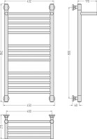Полотенцесушитель водяной Сунержа Богема 1П + 80x40, белый матовый, с полкой