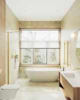 Душевая перегородка Maybahglass MGD-683-3ш 119 см, профиль золото, стекло прозрачное