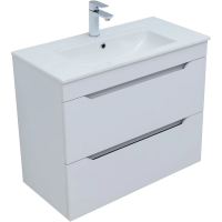 Тумба с раковиной Aquanet Практика 80 2 ящика, белая матовая