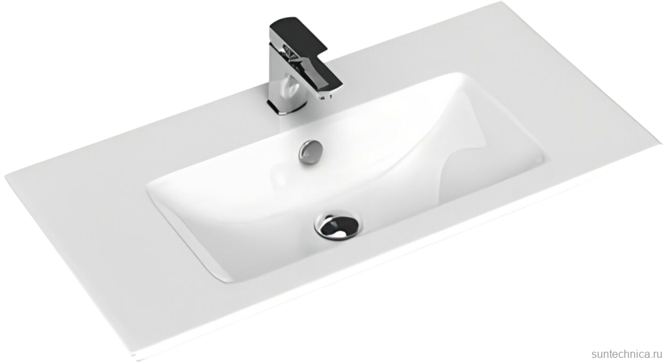 Тумба с раковиной Aquanet Практика 80 2 ящика, белая матовая