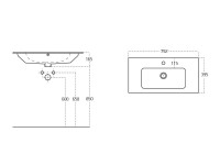 Тумба с раковиной Aquanet Практика 80 2 ящика, белая матовая