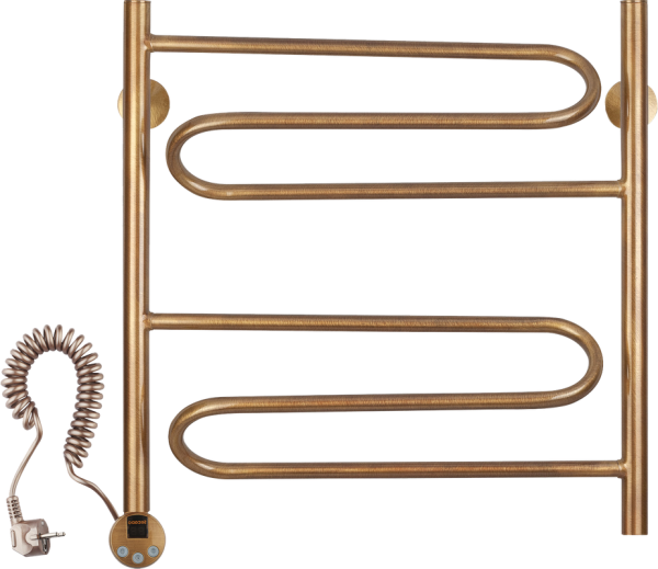 Полотенцесушитель электрический Secado Валенсия 1 65x55 см, подключение слева, бронза, лесенка, латунь