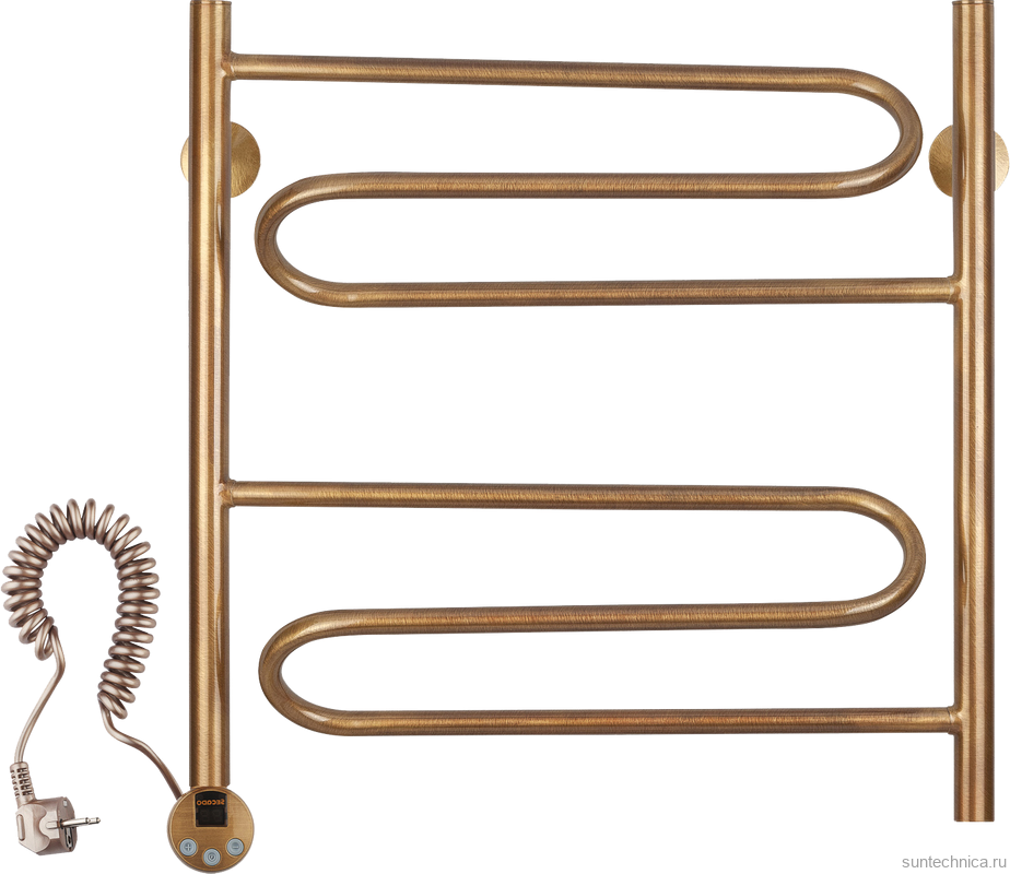 Полотенцесушитель электрический Secado Валенсия 1 65x55 см, подключение слева, бронза, лесенка, латунь