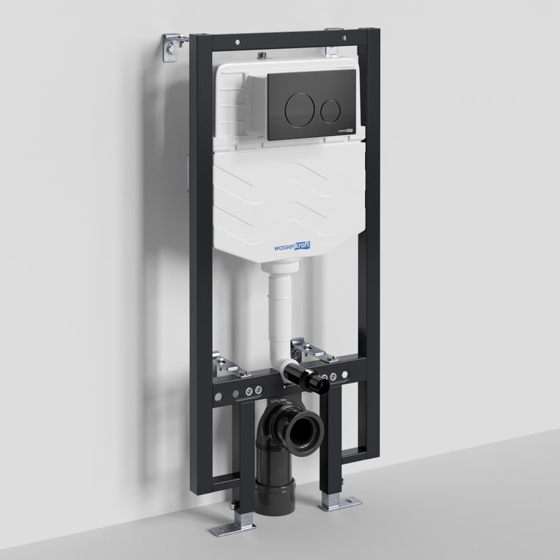 Система инсталляции для унитазов Wasserkraft Vils 56TLT.010.ME.MB02 с кнопкой смыва матовой черной
