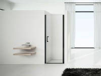 Душевая дверь в нишу Vincea Orta VPP-1O800CLB 80 см, профиль черный, стекло прозрачное