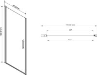 Душевая дверь в нишу Vincea Orta VPP-1O800CLB 80 см, профиль черный, стекло прозрачное