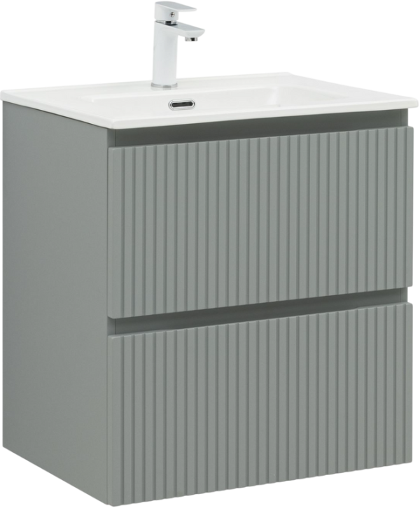 Тумба с раковиной Aquanet Джейн (Flat) 60 подвесная, мисти грин