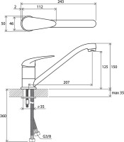 Смеситель для кухни Ravak Suzan SN 016.00