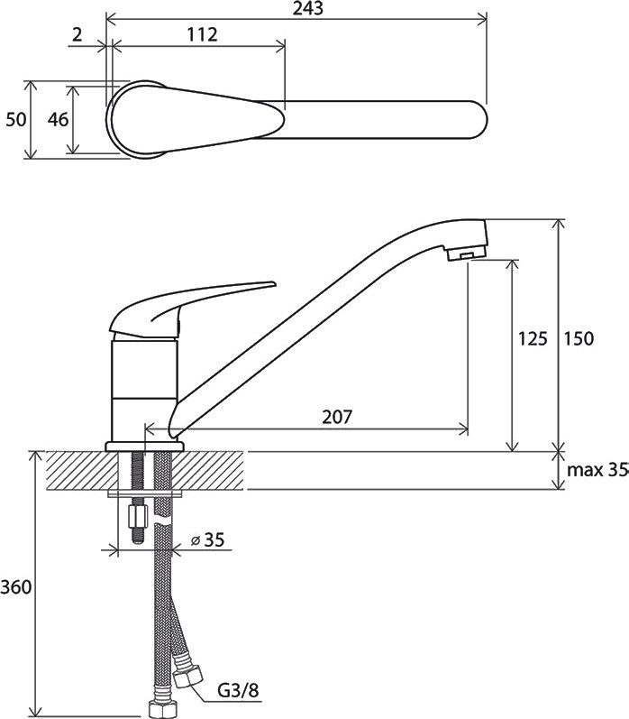 Смеситель для кухни Ravak Suzan SN 016.00