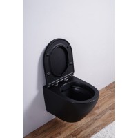 Комплект 3 в 1 Унитаз подвесной Esbano Azalea ESUPAZALBM + Инсталляция Fram + Кнопка ESINMTP21ST цвет сатин