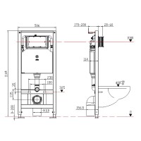 Комплект 3 в 1 Унитаз подвесной Esbano Azalea ESUPAZALBM + Инсталляция Fram + Кнопка ESINMTP21ST цвет сатин