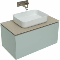 Тумба с раковиной Allen Brau Infinity 85 1+1, подвесная, папирус матовый, столешница бежевая