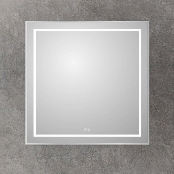 Зеркало BelBagno Kraft 80x80, с подсветкой, с подогревом, сатин