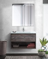 Зеркало BelBagno Kraft 80x80, с подсветкой, с подогревом, сатин