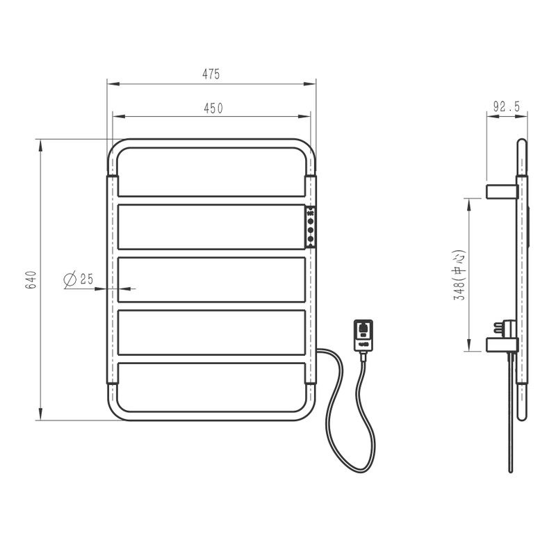 Полотенцесушитель электрический Wonzon & Woghand WW-AL201-BR брашированный никель
