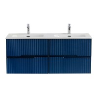 Мебель для ванной комнаты Cezares Duet 120 sapfiro, раковина Cezares CZR-8073-120-2 двойная