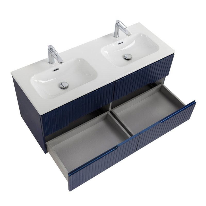 Мебель для ванной комнаты Cezares Duet 120 sapfiro, раковина Cezares CZR-8073-120-2 двойная