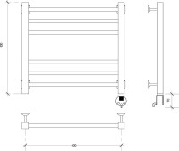 Полотенцесушитель электрический Secado Модена R 65x55 см, подключение справа, хром, лесенка