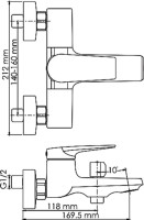 Смеситель для ванны с душем Wasserkraft Glan 6601