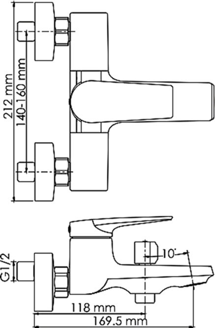 Смеситель для ванны с душем Wasserkraft Glan 6601