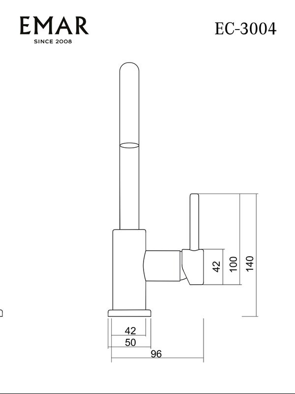 Смеситель для кухни Emar Steel ЕС - 3004 хром