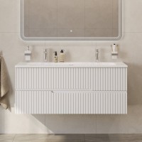 Тумба с раковиной Cezares Duet 120 bianco opaco, раковина Cezares CZR-8073-120-1-2