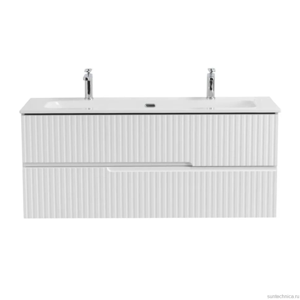 Тумба с раковиной Cezares Duet 120 bianco opaco, раковина Cezares CZR-8073-120-1-2