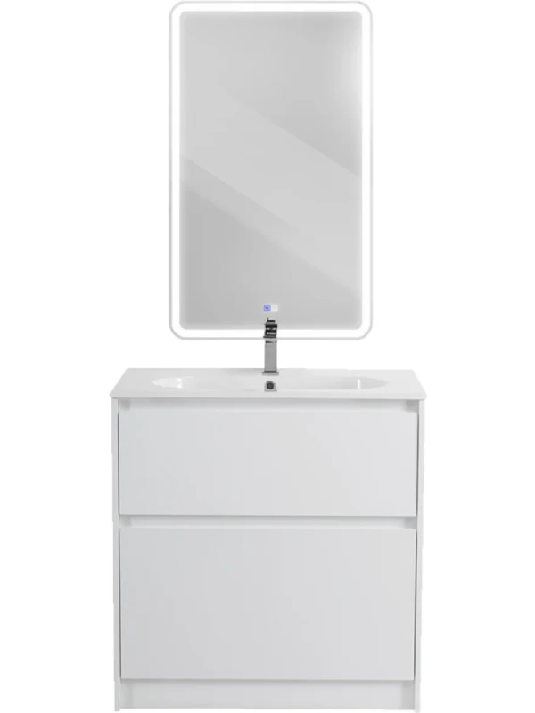 Мебель для ванной комнаты BelBagno Kraft 80 напольная, bianco opaco, раковина LOV-800-LVB
