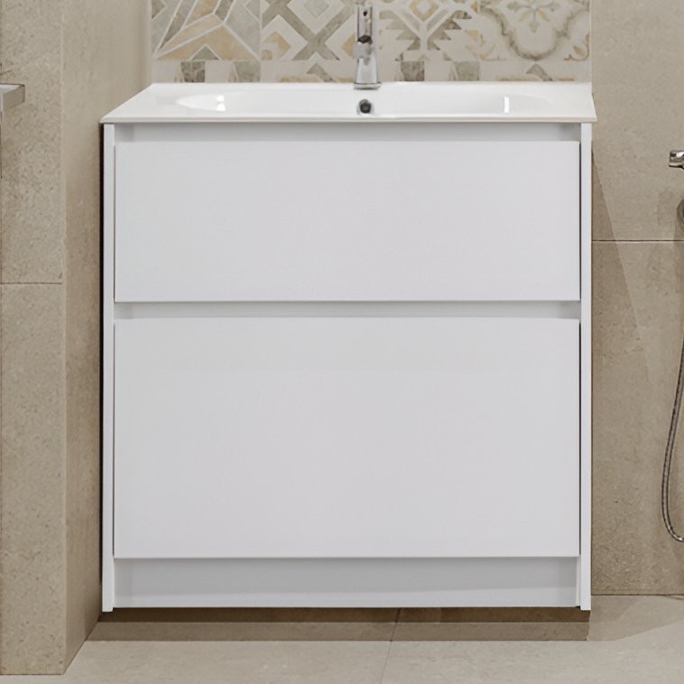 Мебель для ванной комнаты BelBagno Kraft 80 напольная, bianco opaco, раковина LOV-800-LVB