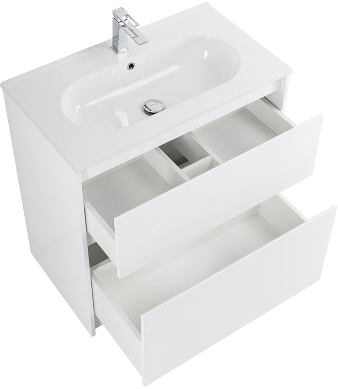 Мебель для ванной комнаты BelBagno Kraft 80 напольная, bianco opaco, раковина LOV-800-LVB