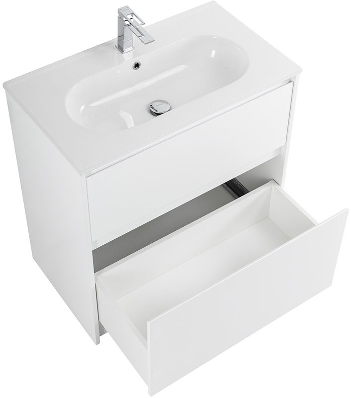 Мебель для ванной комнаты BelBagno Kraft 80 напольная, bianco opaco, раковина LOV-800-LVB
