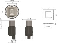 Душевой трап Berges Platz Uno 090070, 15x15 см