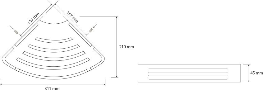 Полка Bemeta Cytro 102308061 для душа, угловая