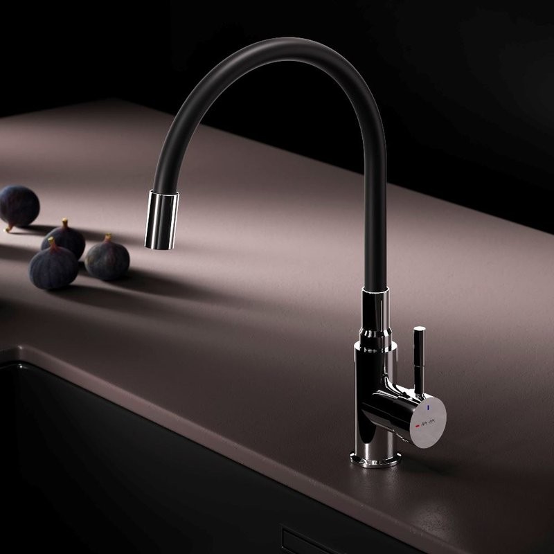Смеситель для кухни AM.PM X-Joy S F85B07602 черный, хром