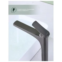 Смеситель для раковины высокий Splenka S54.15.09, графит