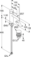 Смеситель для раковины Kludi Bozz 382880576 хром