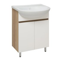 Мебель для ванной комнаты Runo Лада 60 напольная, блэквуд, белая