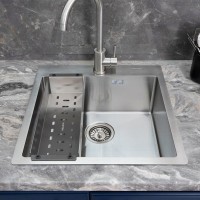 Мойка кухонная Melana ProfLine R5050H сатин, в комплекте с коландером