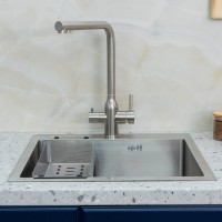 Мойка кухонная Melana ProfLine R5050H сатин, в комплекте с коландером
