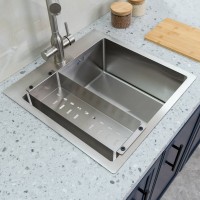 Мойка кухонная Melana ProfLine R5050H сатин, в комплекте с коландером