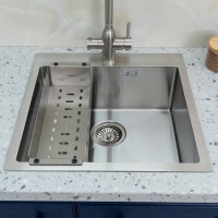 Мойка кухонная Melana ProfLine R5050H сатин, в комплекте с коландером