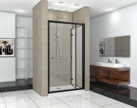 Душевая дверь в нишу Ceruttispa Bella D91B 90 см, профиль черный