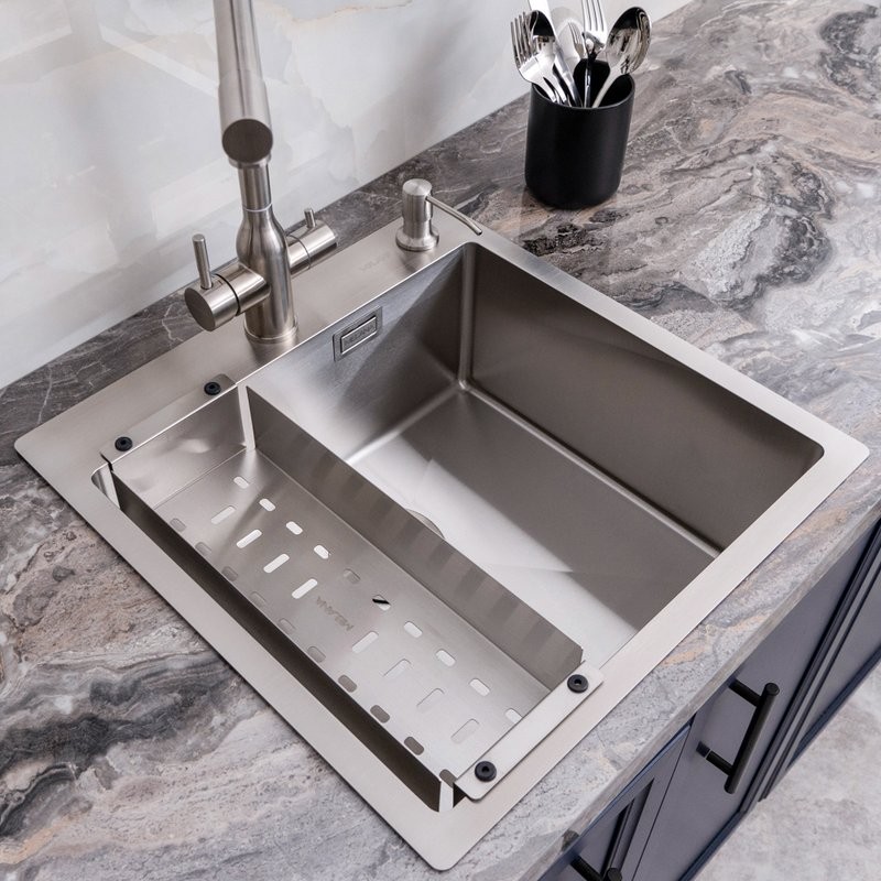 Мойка кухонная Melana ProfLine R5050HK в комплекте с дозатором, сатин